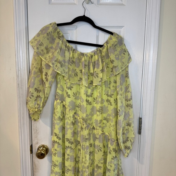 ASTR The Label Yellow Grey Floral Midi Dress - Size M - Picture 3 of 13